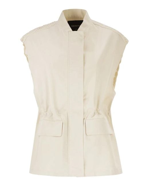 Fabiana Filippi Natural Dual-Material Waistcoat