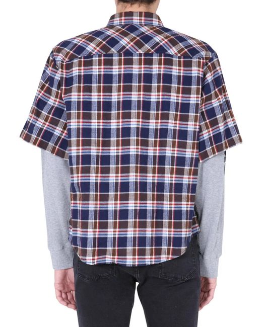DSquared² Blue Shirt With Double Sleeves for men