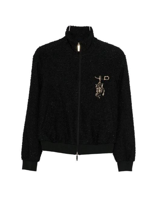 Emporio Armani Black Tweed Blouson Jacket