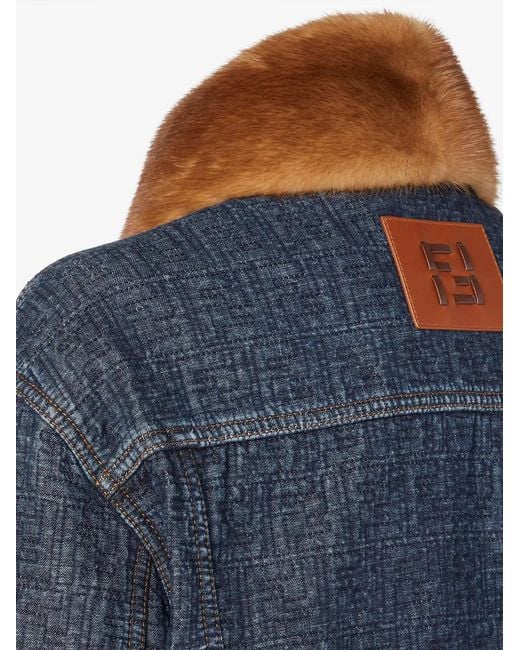 Fendi Blue Cotton Padded Denim Jacket