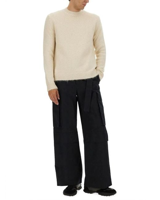 Jil Sander Natural Alpaca Wool Sweater for men