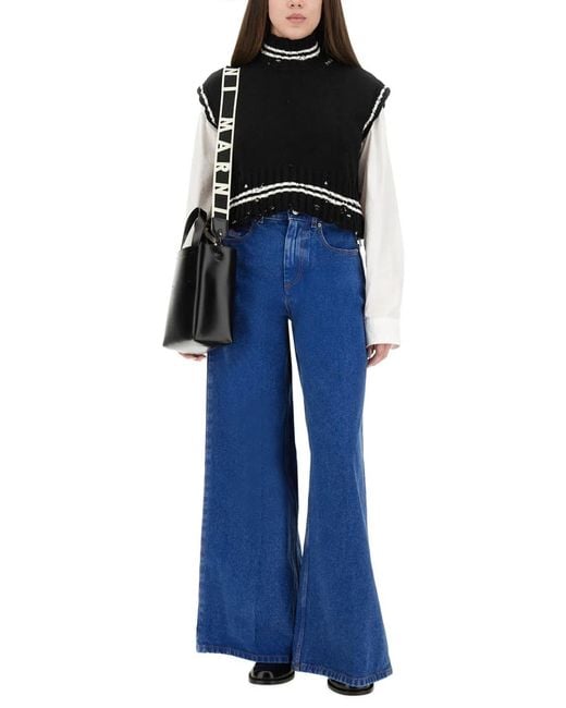 Marni Black Short Cotton Vest