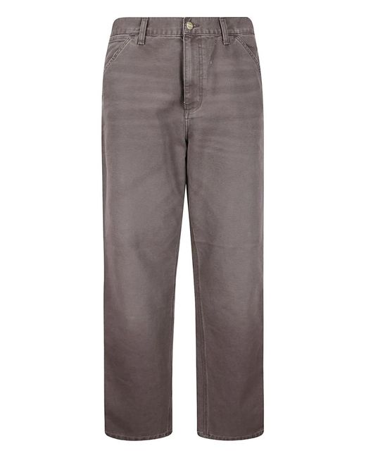 Carhartt Gray Cotton Five-Pocket Jeans for men