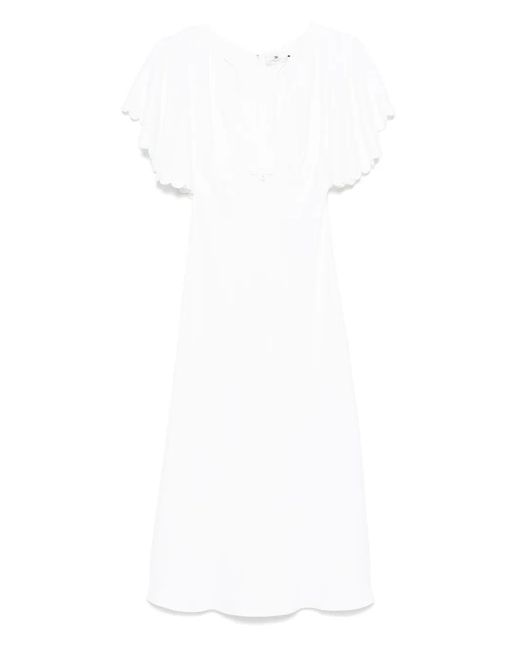 knee length dresses for ladies Elisabetta Franchi Midi dress with bow details Black Women  MAXIMILIAN.it