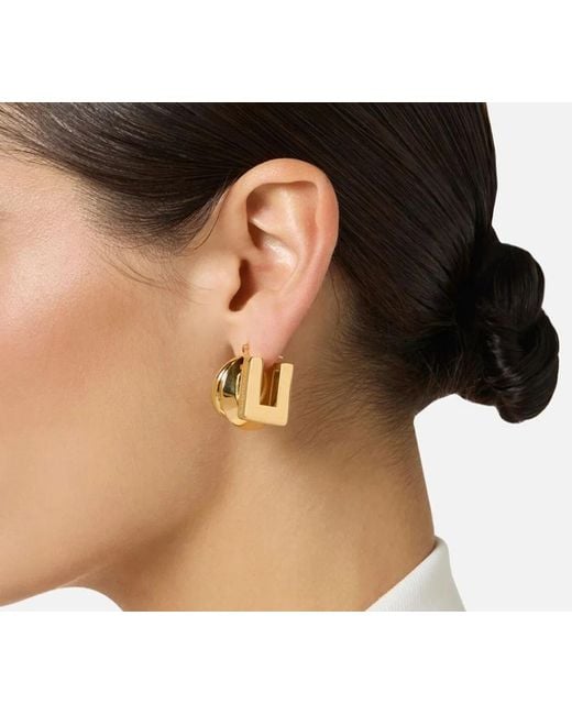 Elisabetta Franchi Black Brass Earrings