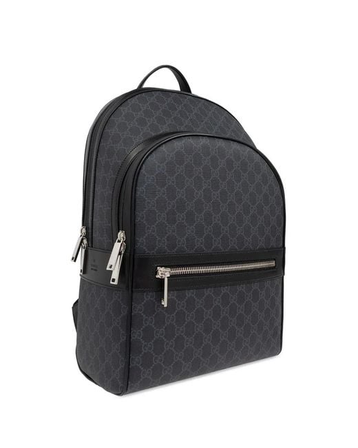 Gucci Black Medium Backpack Gg Supreme for men