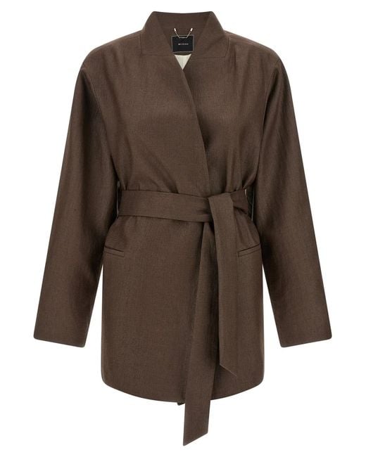Kiton Brown Linen Blend Blazer