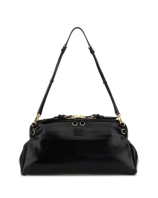 Miu Miu Black Leather Shoulder Bag