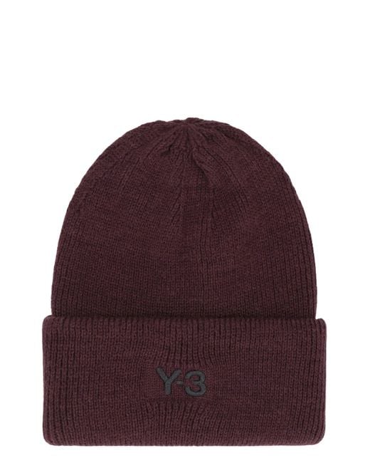 Y-3 Women's Red Knitted Hat With Logo