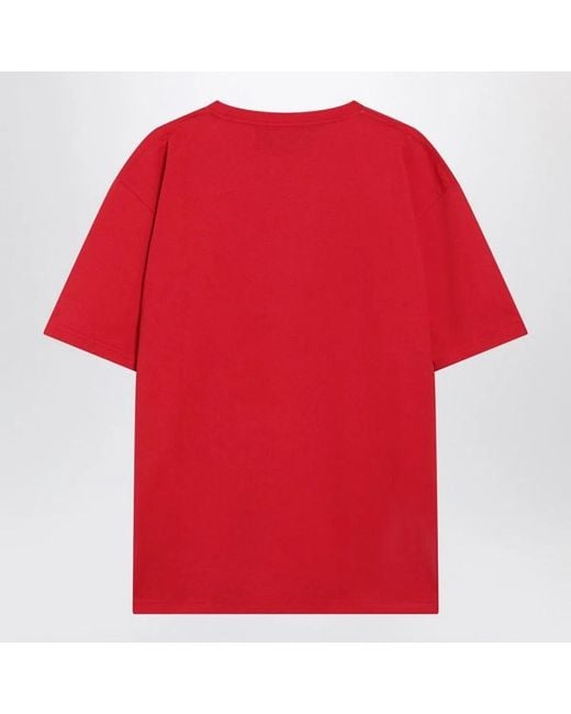 Valentino Red Tshirt With Panther Print for men