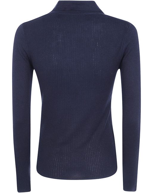 Max Mara Blue Gergo Cashmere And Silk Polo Shirt