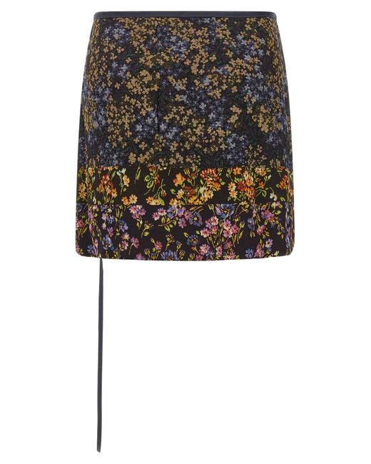 Dries Van Noten Black Patchwork Wrap Skirt