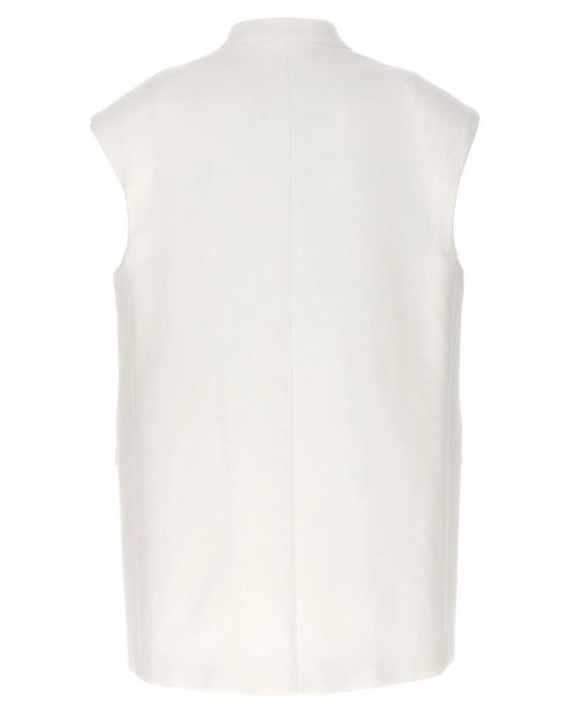 Jil Sander White Oversize Tailored Vest
