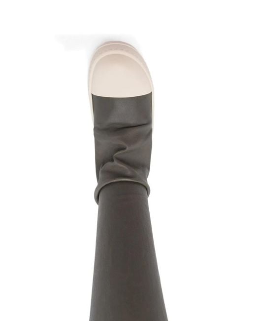 Rick Owens White Leather Boots