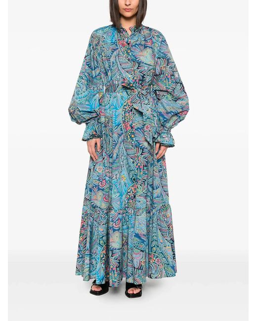 Etro Blue Long Chemisier Dress