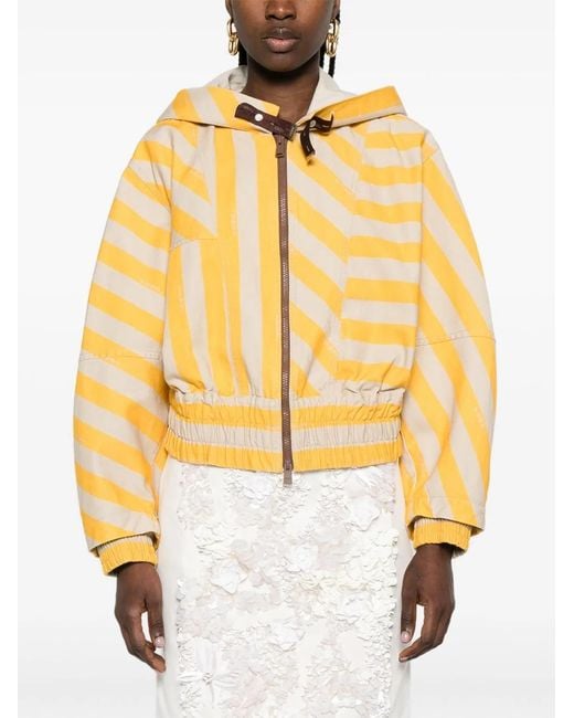 Fendi Metallic Striped Blouson Jacket