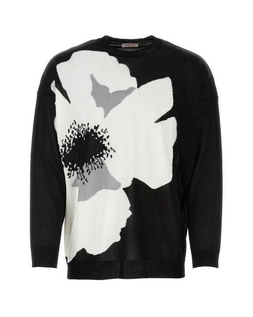 Valentino Garavani Black Viscose Sweater for men