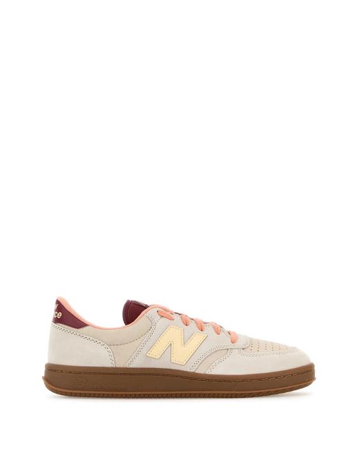 New Balance Brown Leather And Suede T500 Sneakers for men