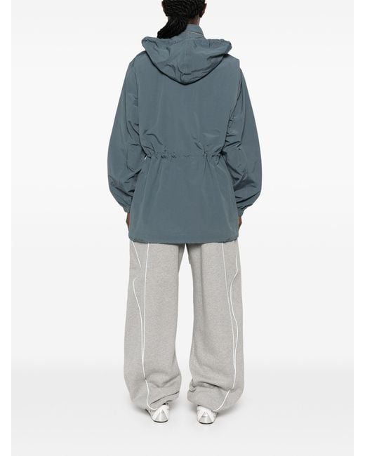 KENZO Blue Drawstring-Hem Hooded Parka Coat