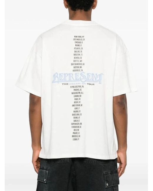 Represent White "Golden Tour" T-Shirt for men