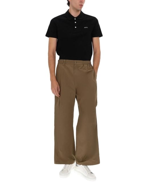 A.P.C. Black Cotton Polo Shirt for men