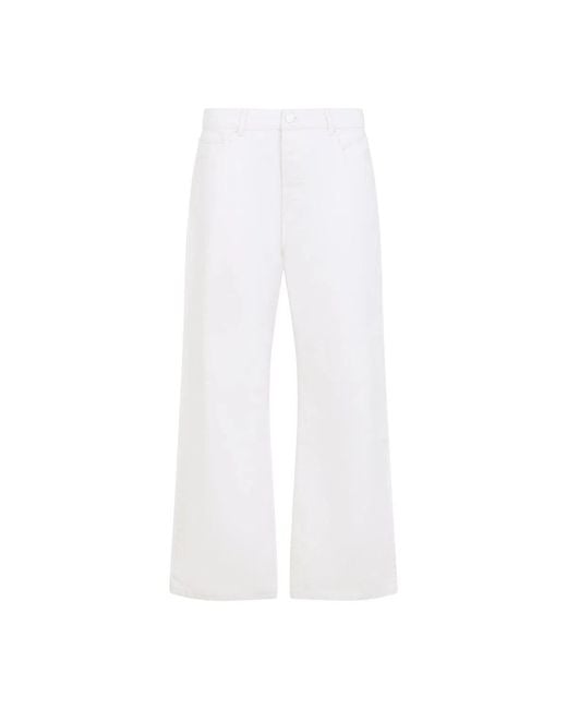 AMI White Large Fit Jeans for men