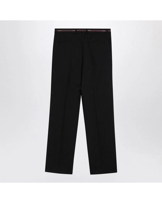 Gucci Black Pant Wool Selvedge W/Horn for men