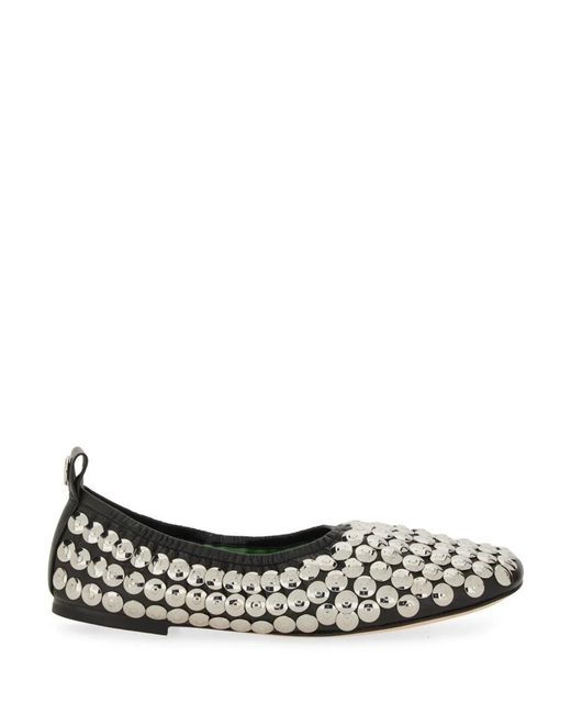 Tory Burch White Bovine Leather Flats