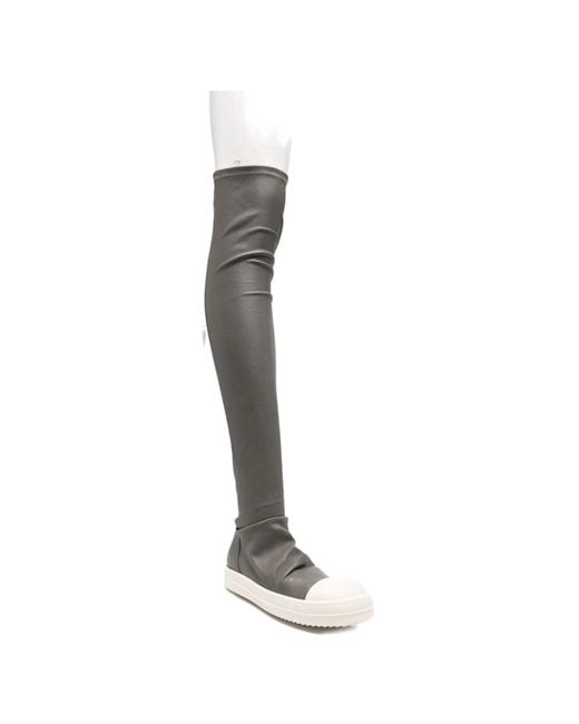 Rick Owens White Leather Boots