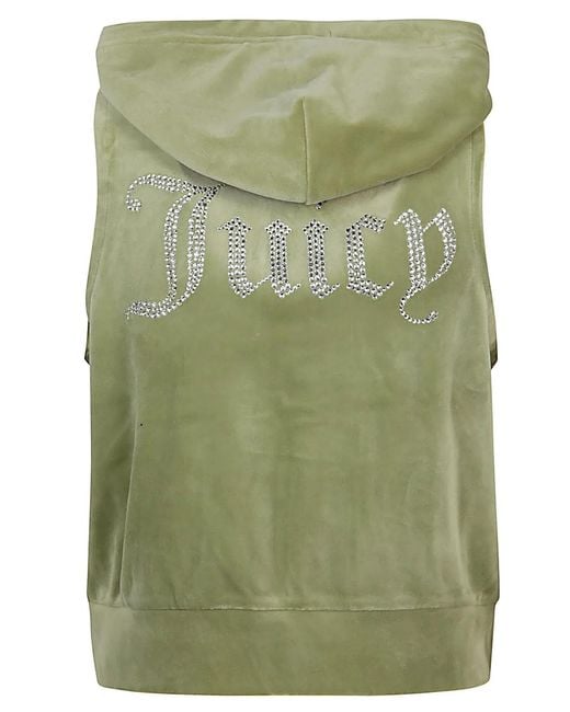 Juicy Couture Green Gilly Logo Velour Gilet