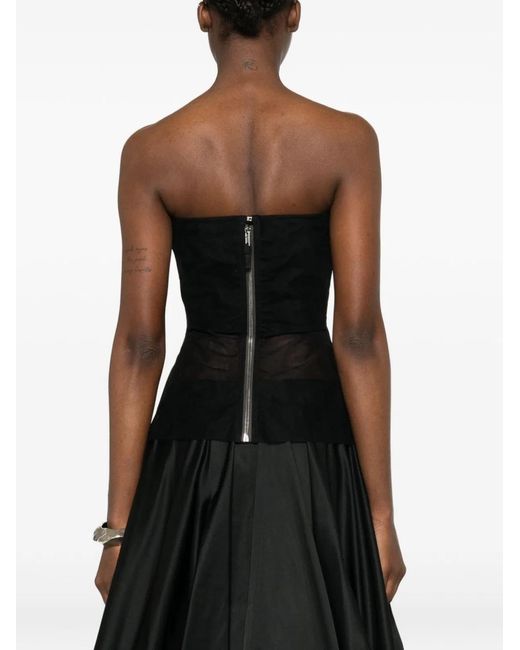 Rick Owens Black Bustier Top