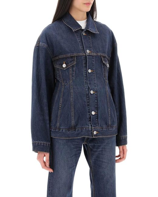 Balenciaga Blue Dark Denim Hourglass Jacket