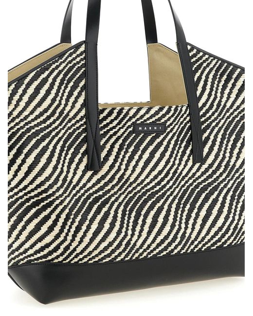 Marni Black 'Waves' Shopping Bag