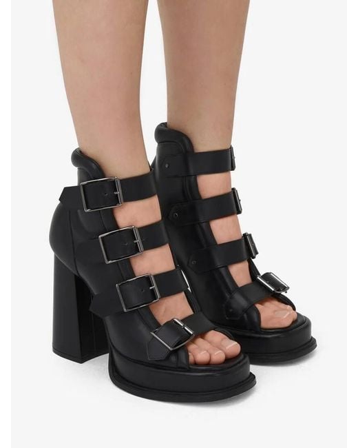 McQueen Black Leather Pumps