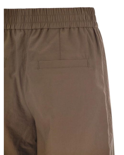 Brunello Cucinelli Brown Loose Fit Cotton Trousers