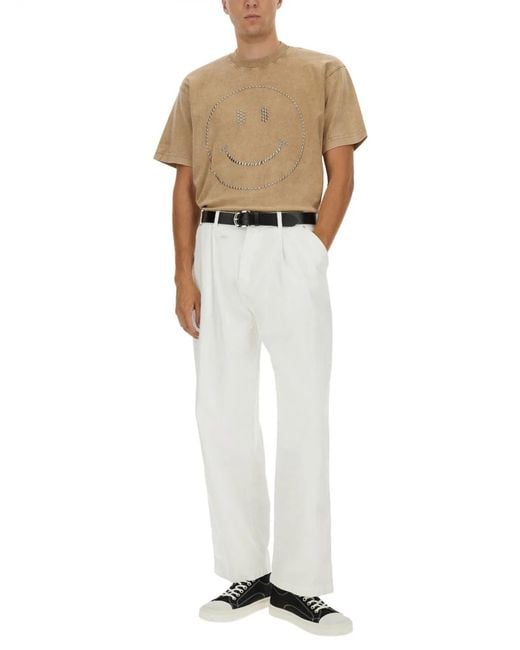 Moschino Couture Natural Smiley Heavy Cotton Tshirt for men