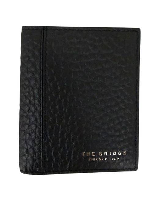 The Bridge Black Grainy-Effect Bi-Fold Wallet