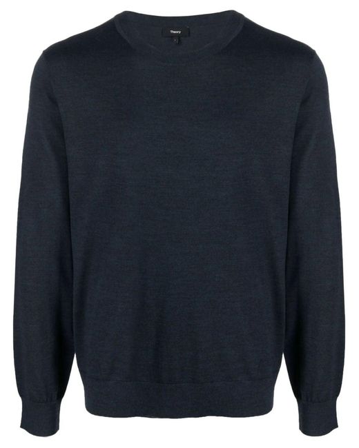 Theory Blue Atlantic Melange Wool Jumper