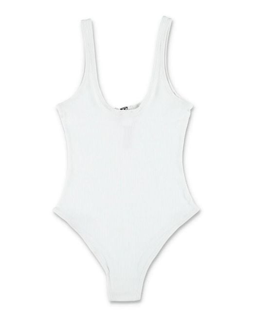 DIESEL White Maura Rib Bodysuit