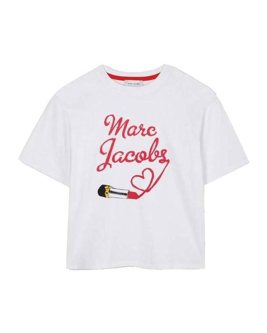 Marc Jacobs White "Lipgloss" Logo T-Shirt