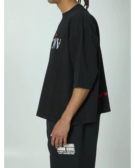 Willy Chavarria Black Welcome To America T-Shirt for men