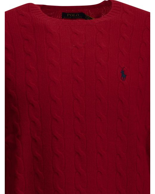 Polo Ralph Lauren Red Crew-Neck Sweater With Logo for men