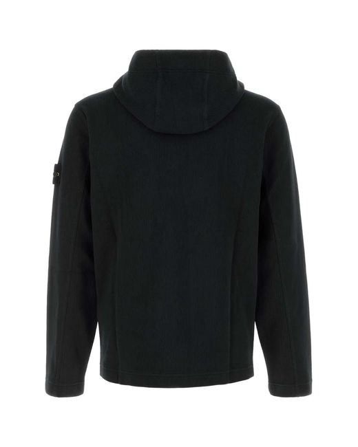 Stone Island Black Hoodie Sweater for men