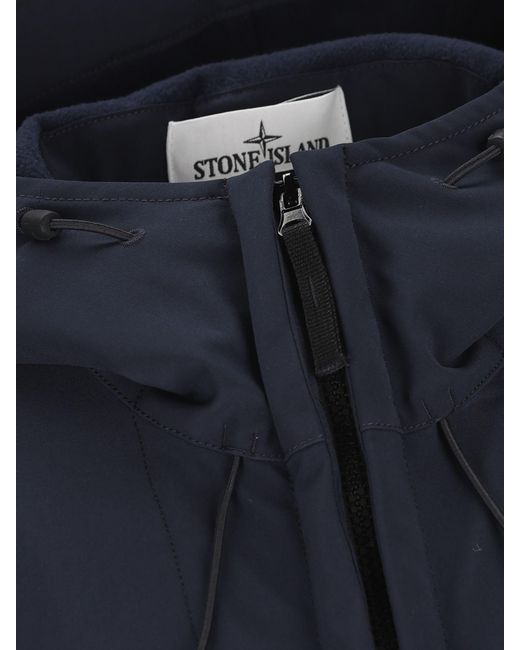 Stone Island Blue Biker Jacket for men