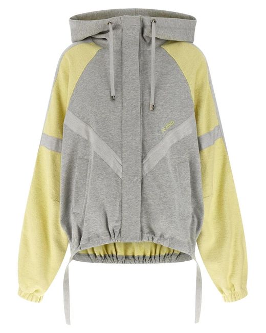 The Attico Gray Double American Fleece Bomber Jacket