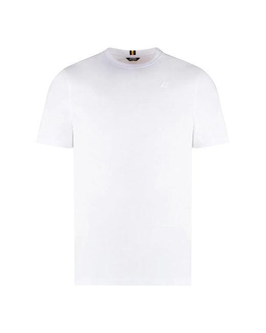 K-Way White Odom Letitrain Cotton Crew-Neck T-Shirt for men