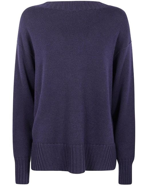 Drumohr Blue Long Sleeve Crew Neck Aweater