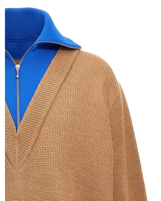 Jil Sander Orange Half Zip Sweater for men