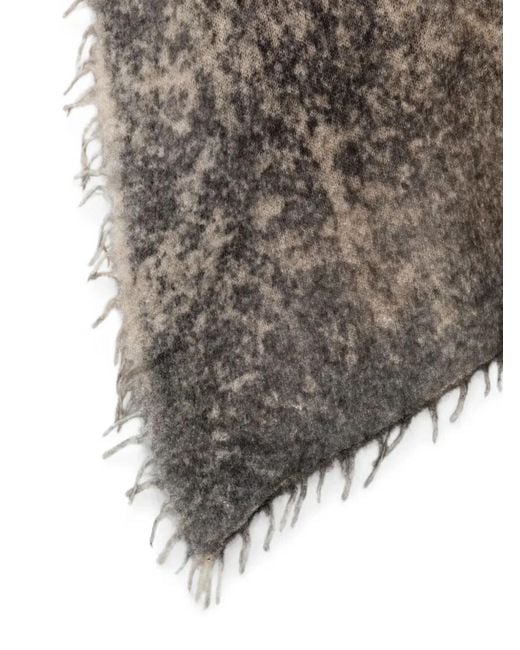 Avant Toi Brown Charcoal Effect Cashmere Scarf 185X90