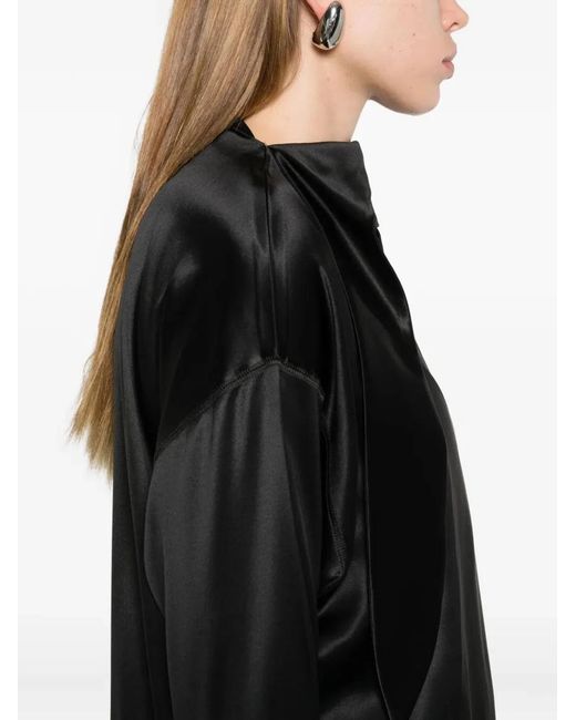 Phoebe Philo Black Liquid Knot Collar Top